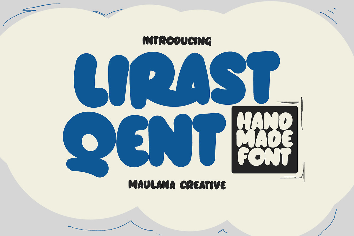 Lirast Qent Handmade Bubble Display, a Handwritten Font by Maulana Creative (Photo 1 of 7)
