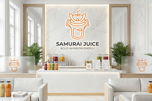 Samurai Juice Monoline Logo, a Graphic by Mightyfire