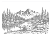 Stylish Mountain Landscape Art, a Finance Illustration by CarWrap design (Thumbnail 2 of 3)