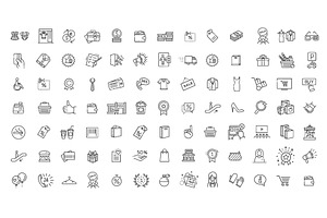 Shopping Malls, Retail Icons, an Outline Icon by Tettygreen