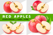 Cut red apples, an Object Graphic by Fruits+Veggies (Thumbnail 1 of 6)