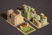 Low poly pack of 4 blocks, an Architecture 3D Model by Gabi Quintana / Plash.tv (Thumbnail 3 of 5)