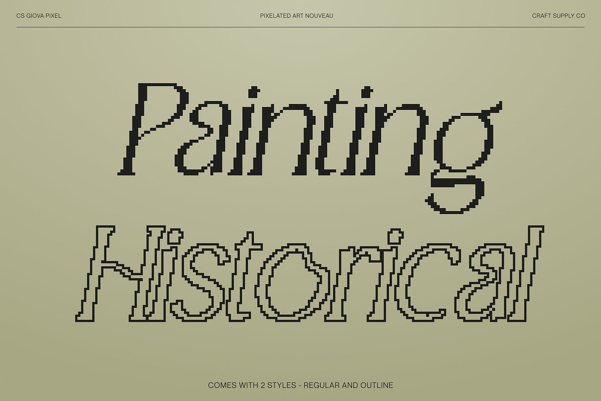 CS Giova Pixel, a Serif Font by Craft Supply Co. (Photo 3 of 8)