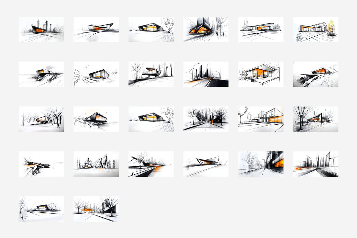 Houses Sketches JPG Collection, an Architecture Photo by Lumeno (Photo 4 of 9)