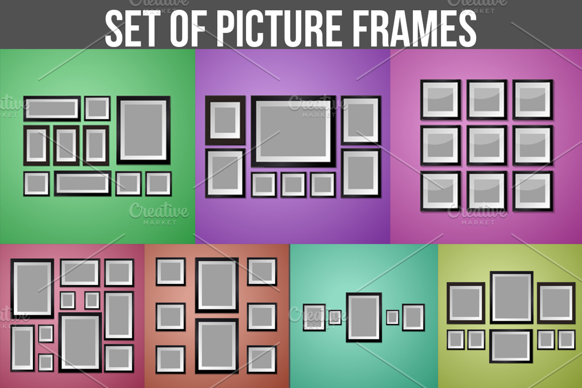 Set of Diffirent Picture Frames, a Decorative Illustration by idimair