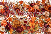 Watercolor Fall Leaves Clipart, a Seasonal Illustration by Designworld (Thumbnail 1 of 4)