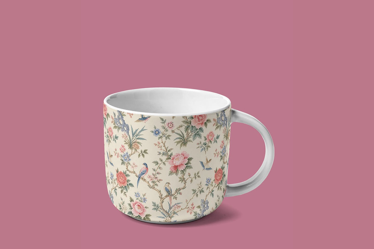 Chinoiserie Botanical Pattern, a Pattern Graphic by elif (Photo 2 of 10)