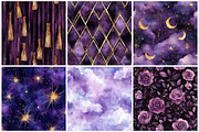 Purple Witch Digital Paper Halloween, a Texture Graphic by CitraGraphics (Thumbnail 4 of 6)