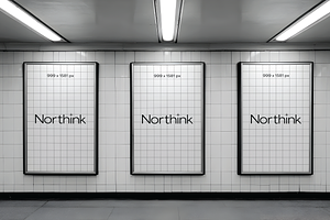 Urban Subway Triptych Poster Mockup, a Mockup by Northink
