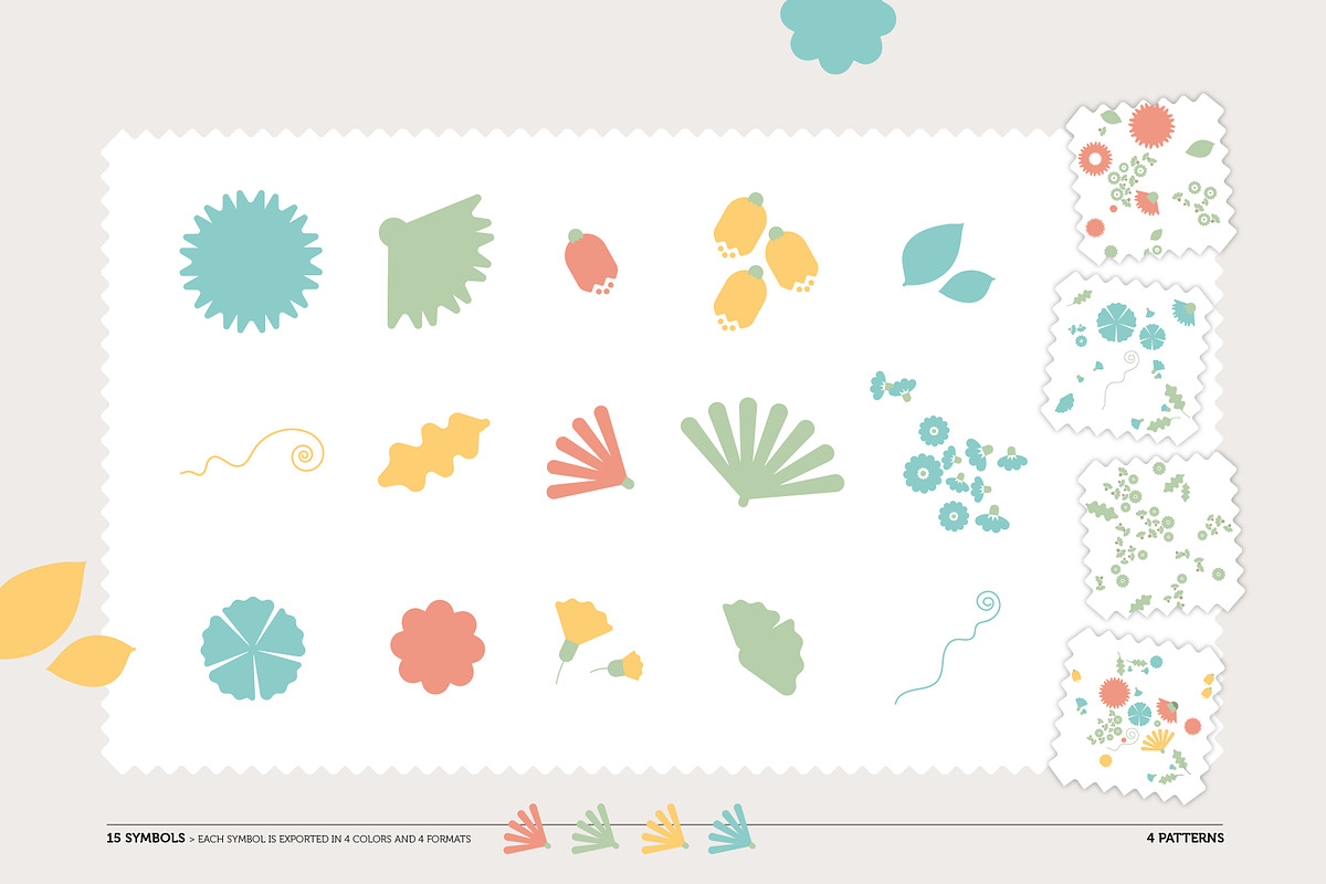 Collection of floral symbols, vector, a Pattern Graphic by AnneCeline (Photo 2 of 6)