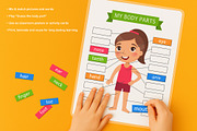 My Body Parts – Learning Worksheets, a Templates & Theme by Valin Malin (Thumbnail 4 of 7)