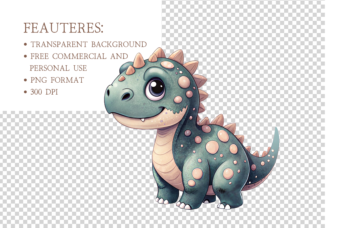 Baby Dino PNG Set, an Illustration by MockupWizard (Photo 4 of 5)