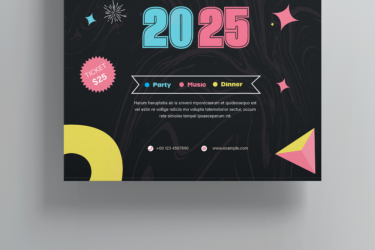 Happy New Year 2025, a Flyer Template by MightyDesign (Photo 5 of 8)