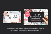 Think Pink Handwritten Font & Logos, a Script Font by VladCristea (Thumbnail 2 of 12)