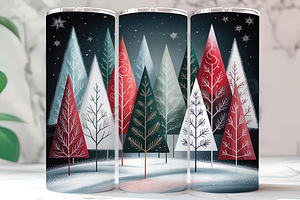 Snowflake Christmas Forest Tumbler, a Background Photo by LamanAzalea