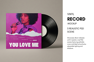 Vinyl Record and Album Sleeve Mockup