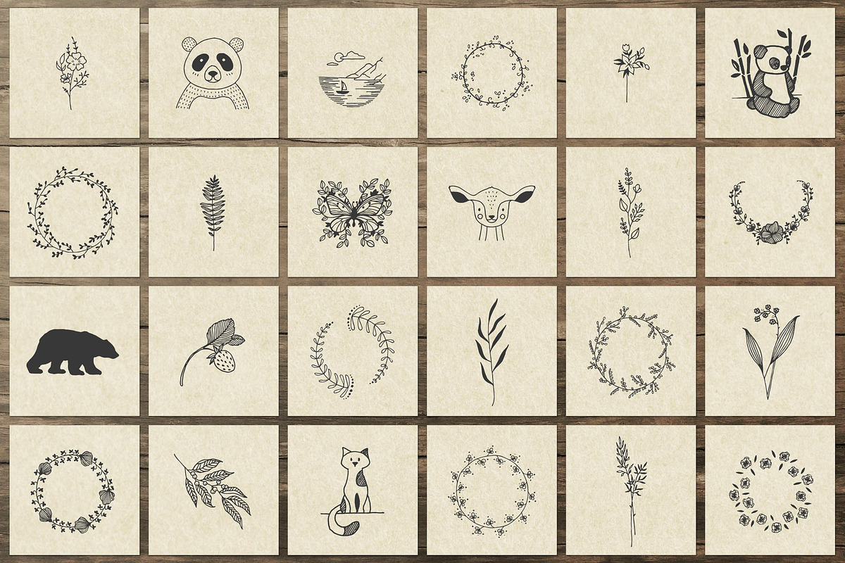 150 Hand Drawn Elements -Nature II-, an Animal Illustration by Michael Rayback Design (Photo 6 of 8)