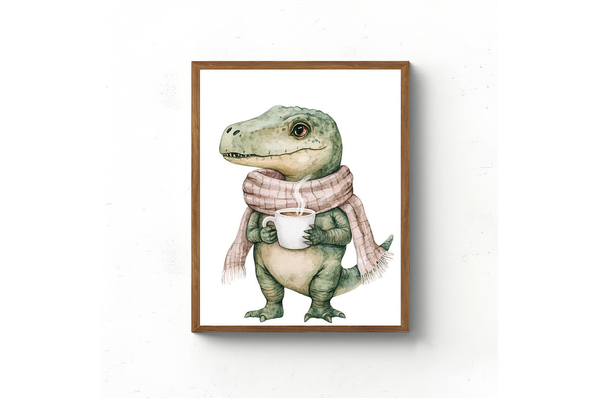 Watercolor Dinosaur Clipart, an Illustration by Libby Wishes (Photo 3 of 9)