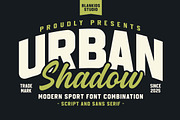 Urban Shadow a Modern Sport Font, a Sans Serif Font by Blankids Studio (Thumbnail 1 of 13)