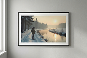 Winter Fishing at Sunrise Photo, a Holiday Photo by Aura Canyon HQ (Thumbnail 4 of 6)
