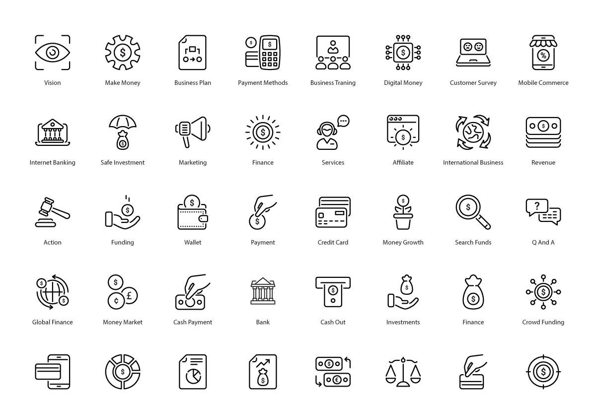 FINANCE CONCEPT ICONS, an Outline Icon by vectorstank (Photo 5 of 5)