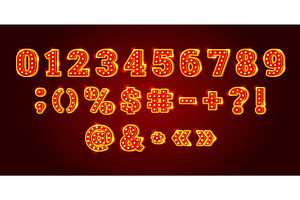 Retro bulb numbers. Light bulbs, an Object Illustration by Stock-Smart-Start