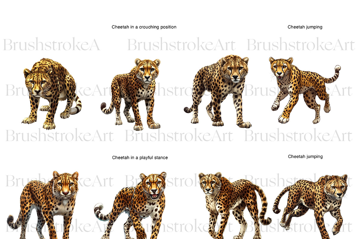 Cheetah Clipart, Wild Cat, Cheetah, an Animal Illustration by BrushstrokeArtGB (Photo 2 of 9)