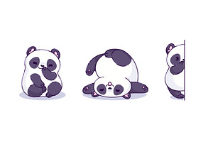 Kawaii panda bear character in, an Animal Illustration by art PVP - market