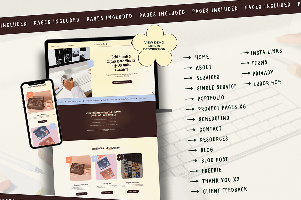 Squarespace Template for Designers, a Squarespace Template by Kurly Creative (Photo 3 of 11)