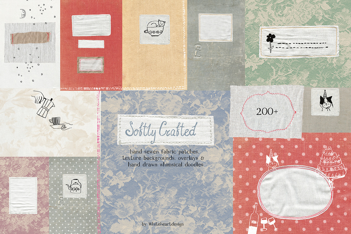 Fabric Patches & Background Textures, a Background Graphic by whiteheartdesign (Photo 1 of 20)