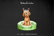 Watercolor Christmas toy poodle set, an Animal Illustration by Art and Funny (Thumbnail 6 of 6)