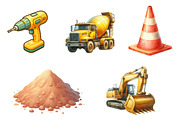 Cute Construction Watercolor Clipart, an Illustration by CreationArt (Thumbnail 4 of 7)