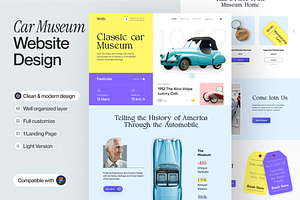 Car Museum Landing Page, a Websites & App Template by sajon.co