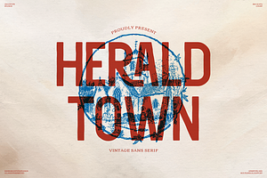 Herald Town | Vintage Sans Serif, a Handwritten Font by gracetype_studio