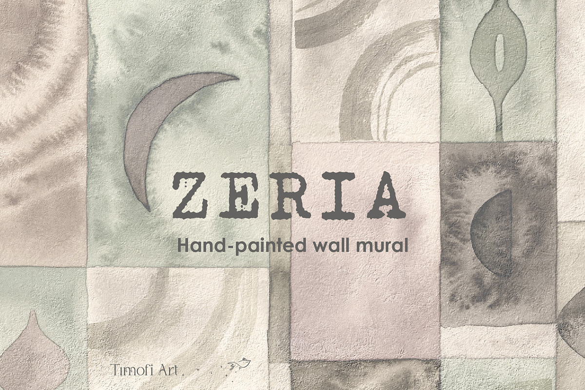 Zeria watercolor abstract wall mural, a Wallpaper Graphic by Timofi Art (Photo 1 of 19)