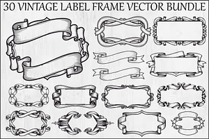 Vintage Label Frame Vector Bundle, an Illustration by Gaye Art
