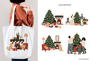 Merry Christmas clipart, a Seasonal Illustration by LyubovZaytseva (Thumbnail 9 of 18)