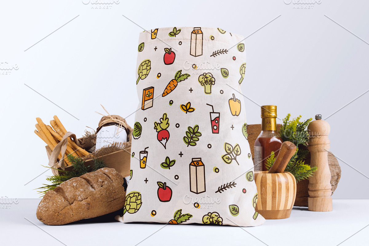 Organic food banner, pattern, a Food Illustration by Good Studio (Photo 9 of 10)