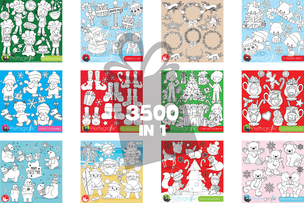 Mega Christmas Bundle -3500 graphics, an Illustration by PrettyBundles (Photo 6 of 13)