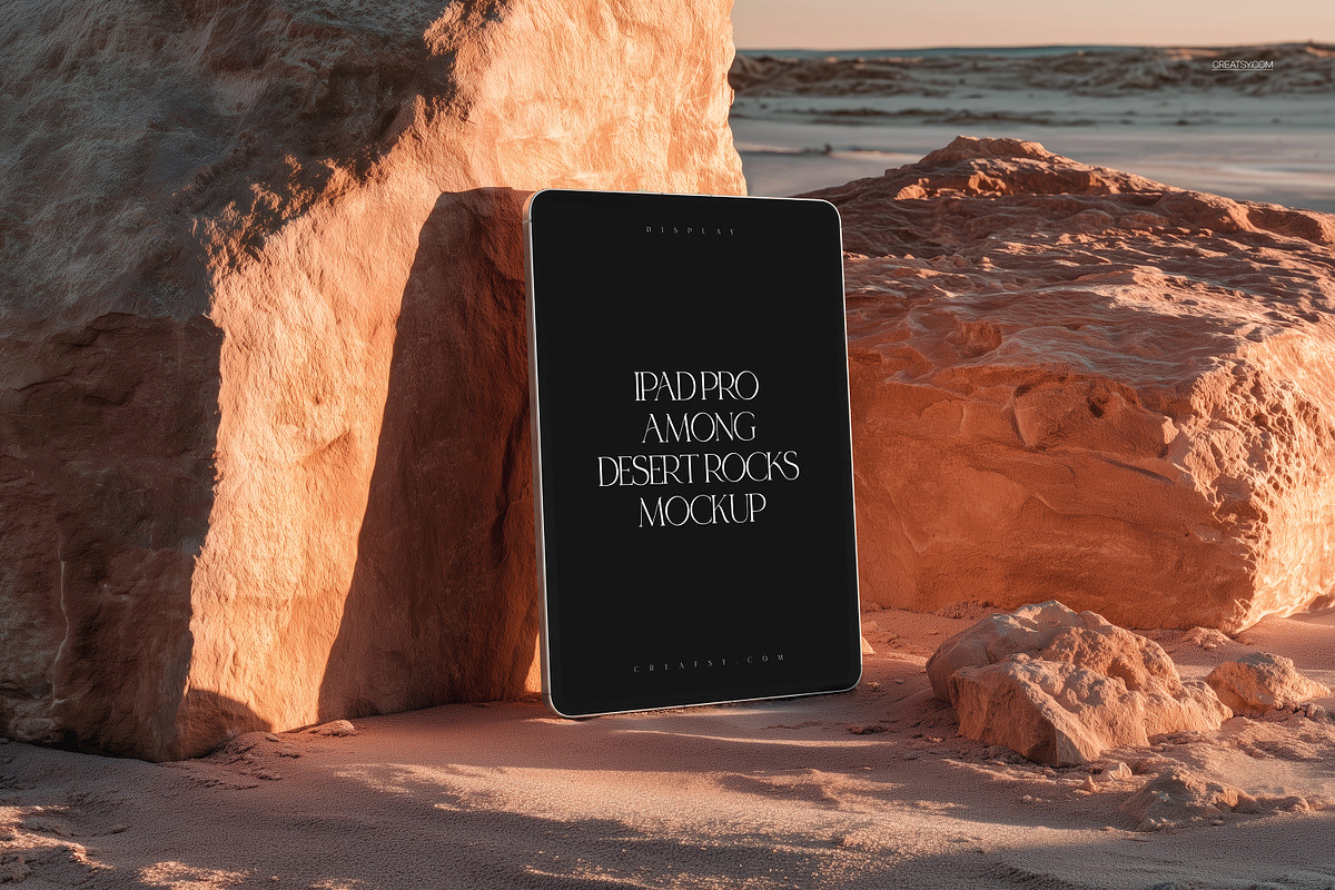 iPad Pro Among Rocks Mockup Set, an iPad Mockup by creatsy5 (Photo 8 of 10)