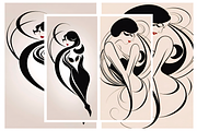 Elegant Art Deco Women Silhouettes, an Illustration by ETARA by Mea Hau (Thumbnail 1 of 3)