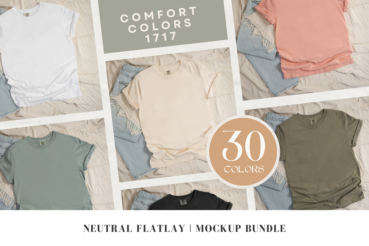 Comfort Colors 1717 Mockup Bundle, a Shirt Mockup by Moda Mocks (Photo 1 of 6)