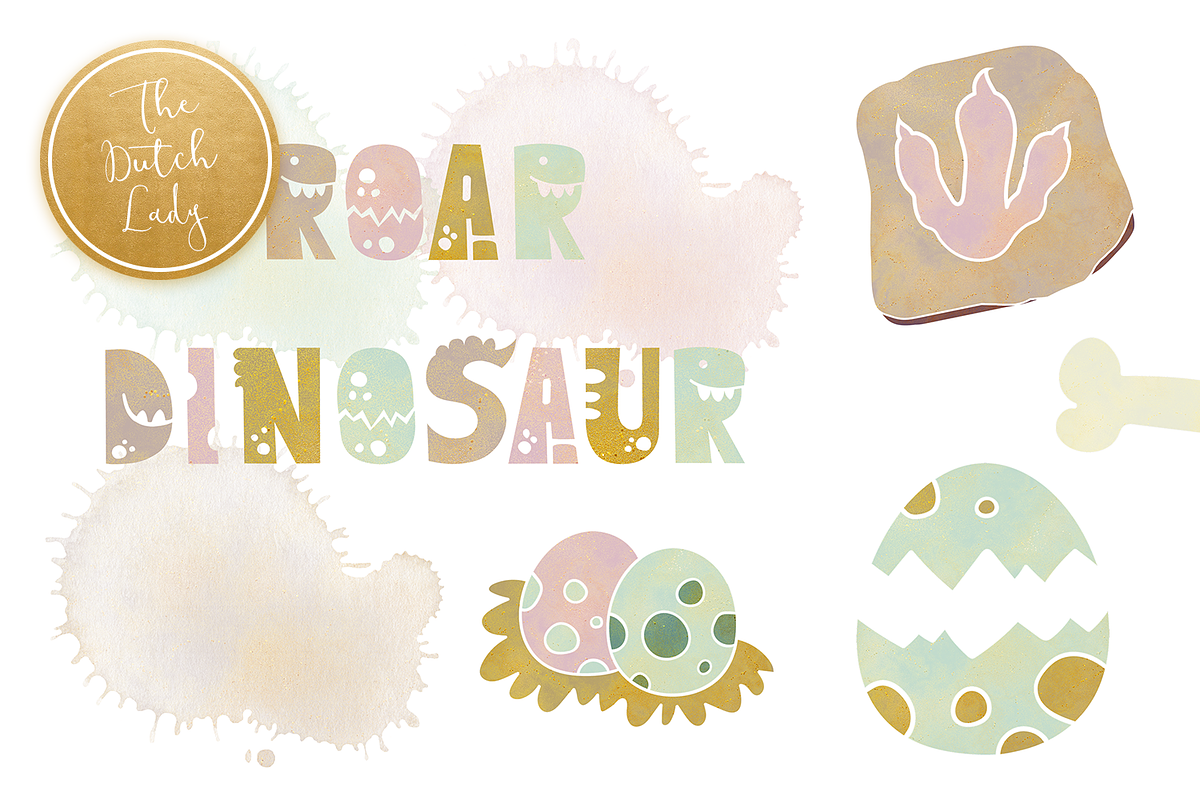 Dinosaur Jurassic World Clipart Set, an Illustration by The Dutch Lady Designs (Photo 3 of 5)