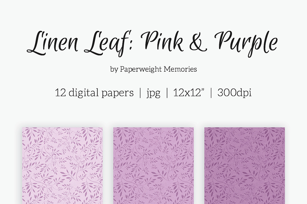48 Digital Papers - Linen Leaf 12x12, a Pattern Graphic by Paperweight Memories (Photo 5 of 5)