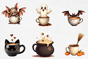 Whimsical Halloween Coffee Clipart, an Illustration by CrexoraLab (Thumbnail 2 of 5)