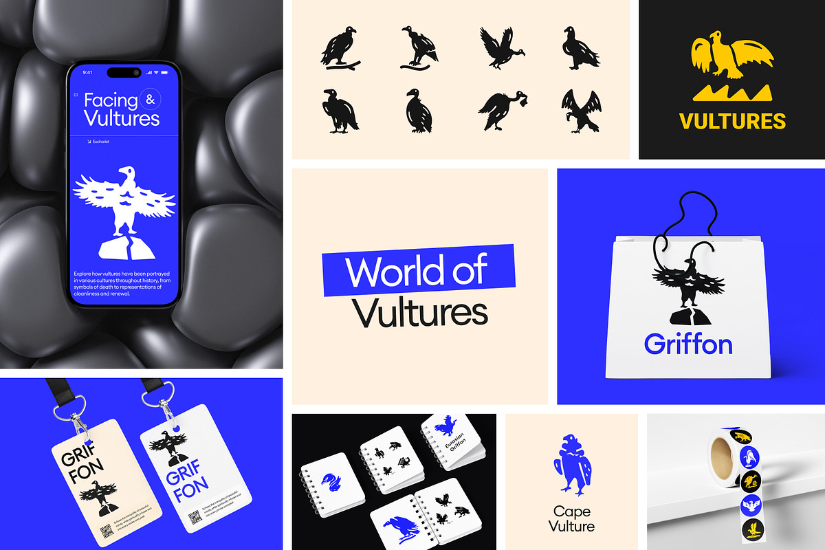 Vulture Glyph Icons, a Solid Icon by Prosymbols (Photo 5 of 6)