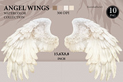 Watercolor White Angel Wings png set, an Object Graphic by KarinkaBU (Thumbnail 5 of 6)