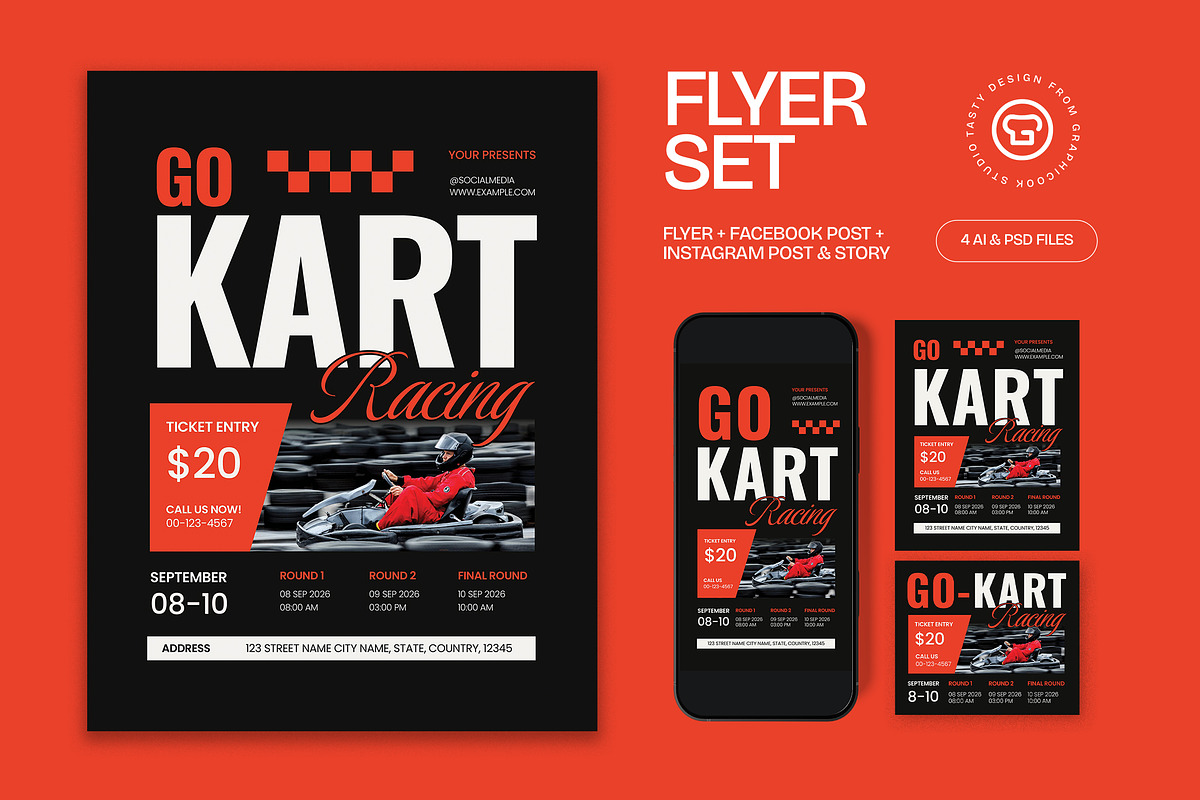 Go-Kart Racing Flyer, a Flyer Template by graphicook