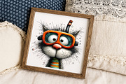 Whimsical Funny Cat Clipart, an Illustration by Libby Wishes (Thumbnail 6 of 7)