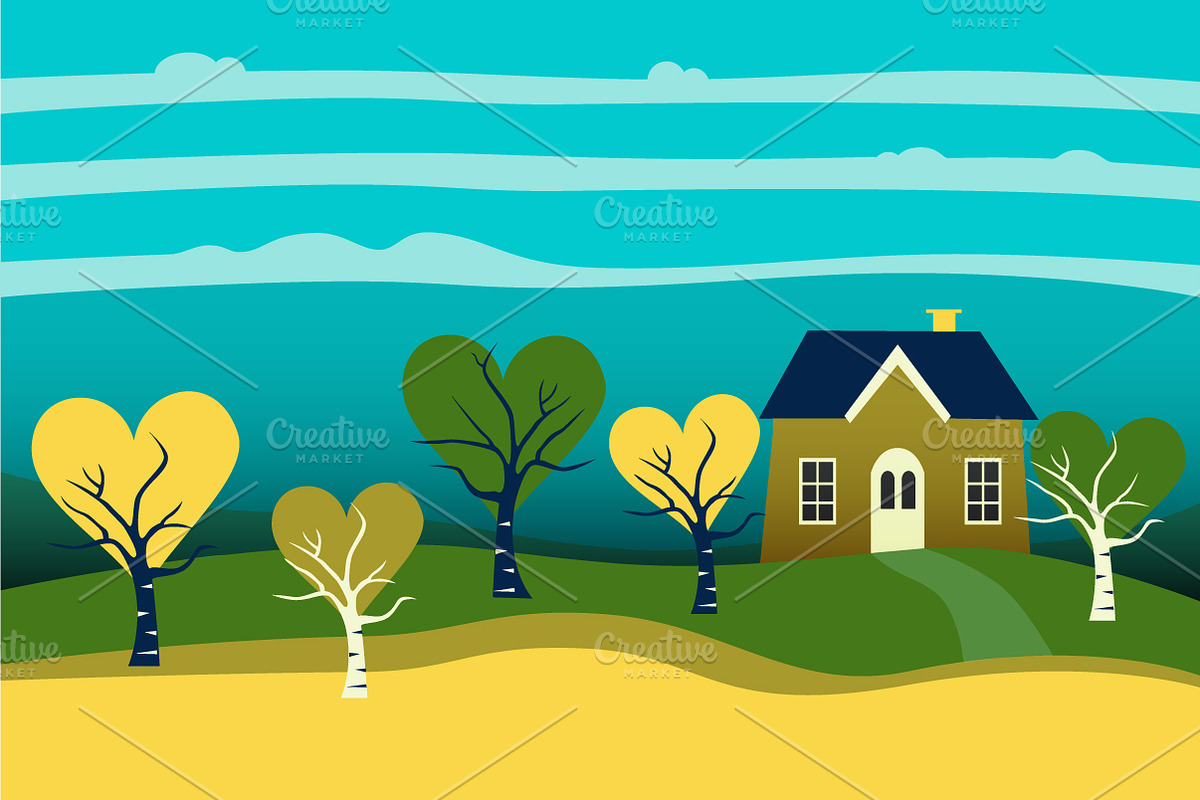 Lyrics house illustration., a Decorative Illustration by kaskadesign
